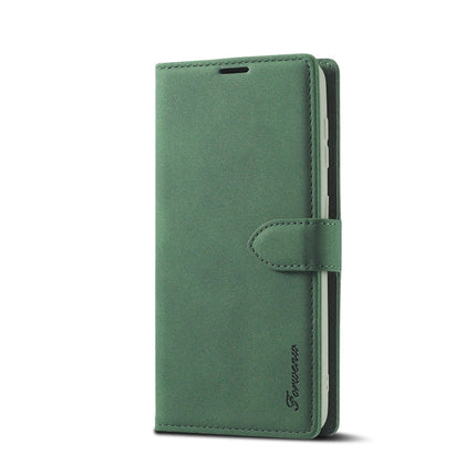 For Samsung Galaxy S21 5G Forwenw F1 Series Matte Strong Magnetism Horizontal Flip Leather Case with Holder & Card Slots & Wallet & Photo Frame(Green)-garmade.com