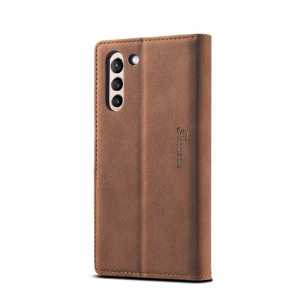 For Samsung Galaxy S21 5G Forwenw F1 Series Matte Strong Magnetism Horizontal Flip Leather Case with Holder & Card Slots & Wallet & Photo Frame(Brown)-garmade.com