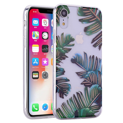 Coloured Drawing Pattern Highly Transparent TPU Protective Case For iPhone X / XS(Banana Leaf)-garmade.com