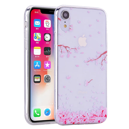 Coloured Drawing Pattern Highly Transparent TPU Protective Case For iPhone X / XS(Cherry Blossom)-garmade.com