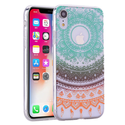 Coloured Drawing Pattern Highly Transparent TPU Protective Case For iPhone X / XS(Colored Flower)-garmade.com