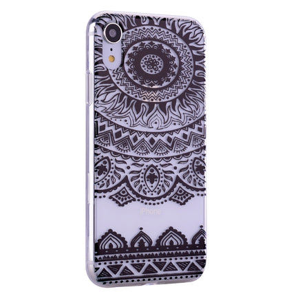 Coloured Drawing Pattern Highly Transparent TPU Protective Case For iPhone X / XS(Black Lace)-garmade.com
