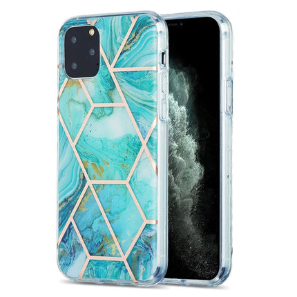 3D Electroplating Marble Pattern TPU Protective Case For iPhone 11 Pro(Green)-garmade.com