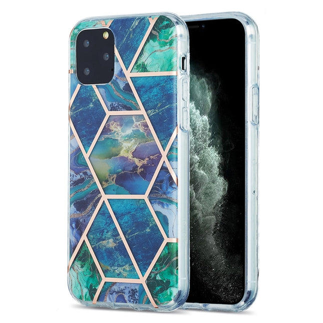 3D Electroplating Marble Pattern TPU Protective Case For iPhone 11 Pro(Dark Green)-garmade.com