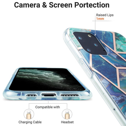 3D Electroplating Marble Pattern TPU Protective Case For iPhone 11 Pro(Dark Green)-garmade.com