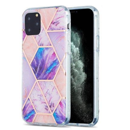 3D Electroplating Marble Pattern TPU Protective Case For iPhone 11 Pro(Pink Purple)-garmade.com