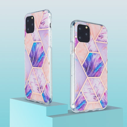 3D Electroplating Marble Pattern TPU Protective Case For iPhone 11 Pro(Pink Purple)-garmade.com