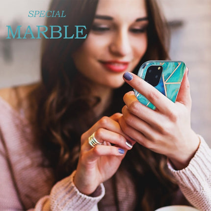 3D Electroplating Marble Pattern TPU Protective Case For iPhone 11 Pro(Green Blue)-garmade.com