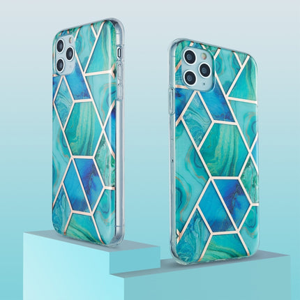 3D Electroplating Marble Pattern TPU Protective Case For iPhone 11 Pro Max(Green Blue)-garmade.com