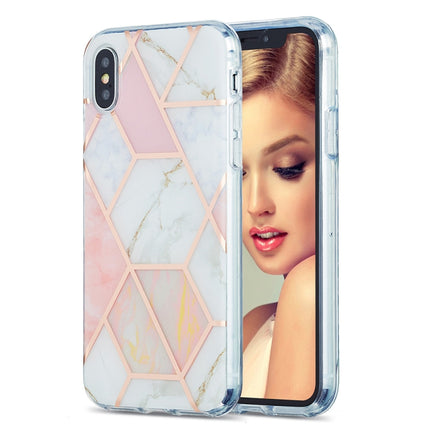 3D Electroplating Marble Pattern TPU Protective Case For iPhone XS / X(Pink)-garmade.com