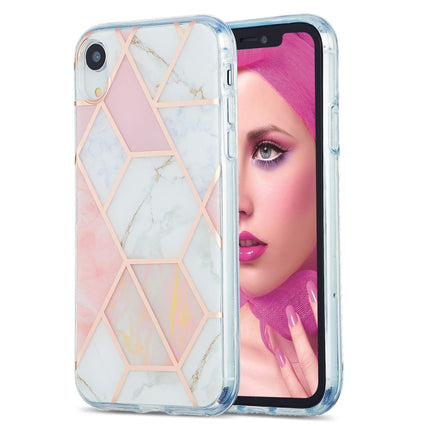 3D Electroplating Marble Pattern TPU Protective Case For iPhone XR(Pink)-garmade.com