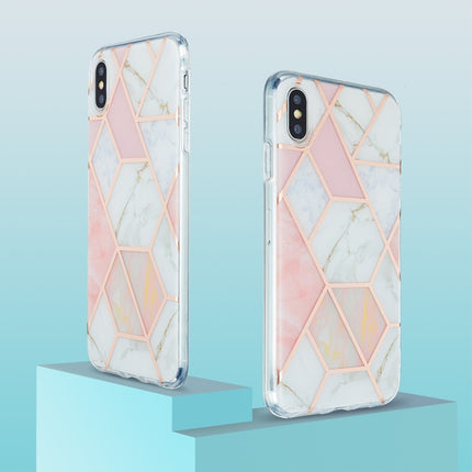 3D Electroplating Marble Pattern TPU Protective Case For iPhone XS Max(Pink)-garmade.com