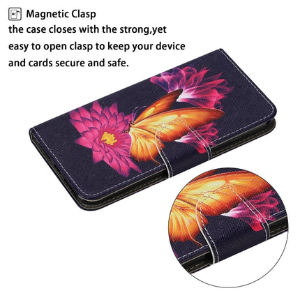 For Samsung Galaxy S21 5G Coloured Drawing Pattern Horizontal Flip PU Leather Case with Holder & Card Slots & Wallet & Lanyard(Big Golden Butterfly)-garmade.com