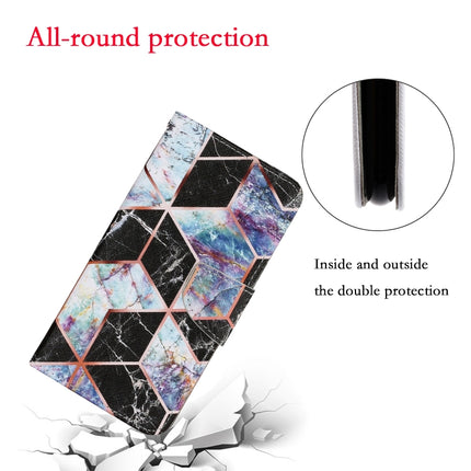 For Samsung Galaxy S21+ 5G Coloured Drawing Pattern Horizontal Flip PU Leather Case with Holder & Card Slots & Wallet & Lanyard(Black Marble)-garmade.com