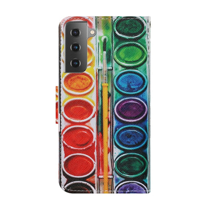 For Samsung Galaxy S21+ 5G Coloured Drawing Pattern Horizontal Flip PU Leather Case with Holder & Card Slots & Wallet & Lanyard(Eye Shadow)-garmade.com