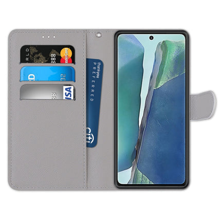 For Samsung Galaxy Note 20 Coloured Drawing Cross Texture Horizontal Flip PU Leather Case with Holder & Card Slots & Wallet & Lanyard(Cat Drinking Soda)-garmade.com