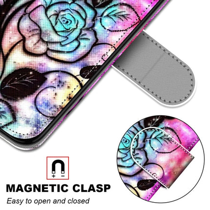 For Samsung Galaxy Note 20 Coloured Drawing Cross Texture Horizontal Flip PU Leather Case with Holder & Card Slots & Wallet & Lanyard(Color Bottom Hollow Flower)-garmade.com