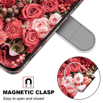 For Samsung Galaxy Note 20 Ultra Coloured Drawing Cross Texture Horizontal Flip PU Leather Case with Holder & Card Slots & Wallet & Lanyard(Pink Rose Garden)-garmade.com