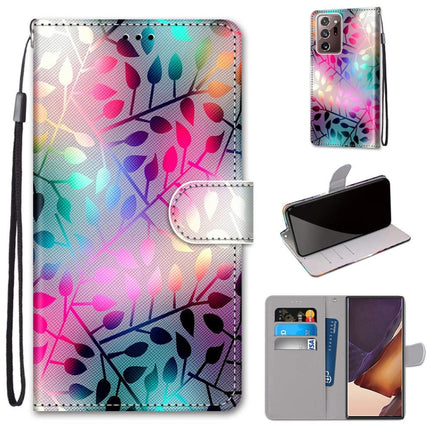 For Samsung Galaxy Note 20 Ultra Coloured Drawing Cross Texture Horizontal Flip PU Leather Case with Holder & Card Slots & Wallet & Lanyard(Translucent Glass)-garmade.com