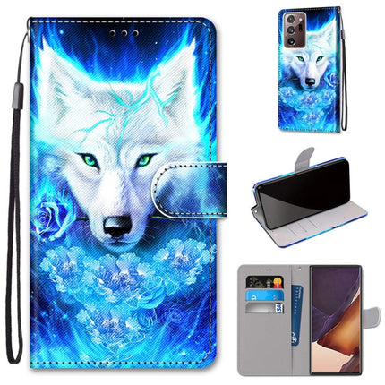 For Samsung Galaxy Note 20 Ultra Coloured Drawing Cross Texture Horizontal Flip PU Leather Case with Holder & Card Slots & Wallet & Lanyard(Dick Rose Wolf)-garmade.com