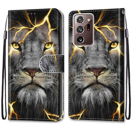 For Samsung Galaxy Note 20 Ultra Coloured Drawing Cross Texture Horizontal Flip PU Leather Case with Holder & Card Slots & Wallet & Lanyard(Fission Lion)-garmade.com