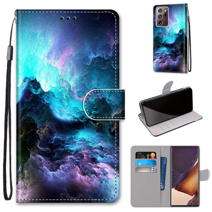 For Samsung Galaxy Note 20 Ultra Coloured Drawing Cross Texture Horizontal Flip PU Leather Case with Holder & Card Slots & Wallet & Lanyard(Colorful Clouds)-garmade.com