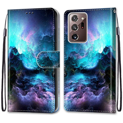 For Samsung Galaxy Note 20 Ultra Coloured Drawing Cross Texture Horizontal Flip PU Leather Case with Holder & Card Slots & Wallet & Lanyard(Colorful Clouds)-garmade.com