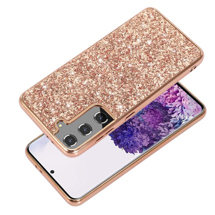 For Samsung Galaxy S21 5G Glitter Powder Shockproof TPU Protective Case(Red)-garmade.com