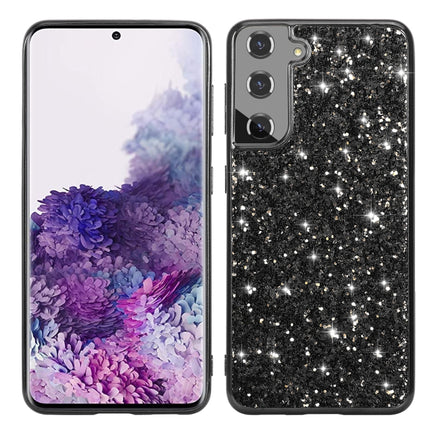 For Samsung Galaxy S21 5G Glitter Powder Shockproof TPU Protective Case(Black)-garmade.com