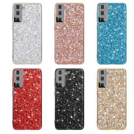 For Samsung Galaxy S21 Plus 5G Glitter Powder Shockproof TPU Protective Case(Blue)-garmade.com