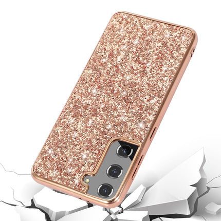 For Samsung Galaxy S21 Plus 5G Glitter Powder Shockproof TPU Protective Case(Rose Gold)-garmade.com