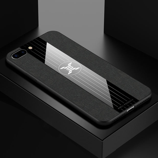 For iPhone SE 2020 & 8 & 7 XINLI Stitching Cloth Texture Shockproof TPU Protective Case(Black)-garmade.com