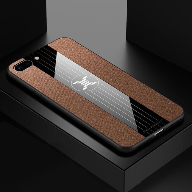 For iPhone SE 2020 & 8 & 7 XINLI Stitching Cloth Texture Shockproof TPU Protective Case(Brown)-garmade.com