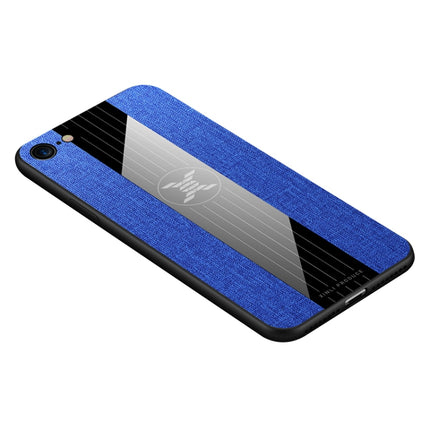For iPhone SE 2020 & 8 & 7 XINLI Stitching Cloth Texture Shockproof TPU Protective Case(Blue)-garmade.com