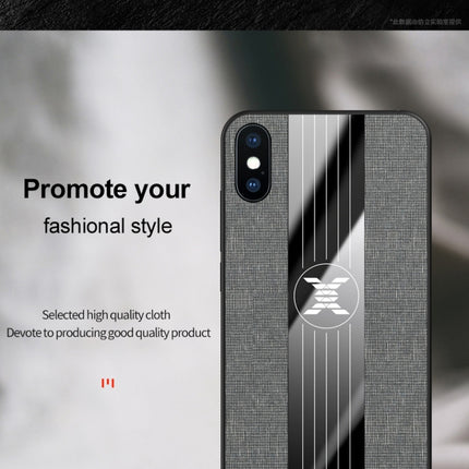 For iPhone XR XINLI Stitching Cloth Texture Shockproof TPU Protective Case(Black)-garmade.com