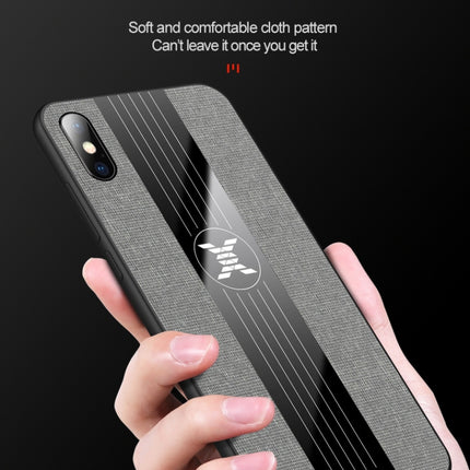 For iPhone XR XINLI Stitching Cloth Texture Shockproof TPU Protective Case(Black)-garmade.com