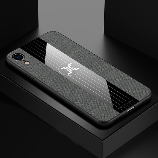 For iPhone XR XINLI Stitching Cloth Texture Shockproof TPU Protective Case(Grey)-garmade.com