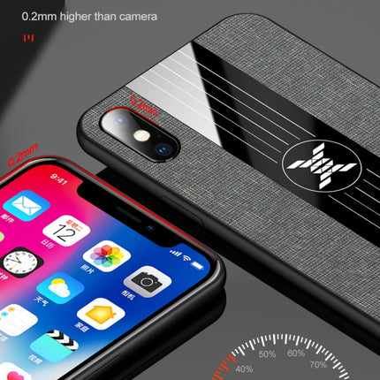 For iPhone XR XINLI Stitching Cloth Texture Shockproof TPU Protective Case(Grey)-garmade.com