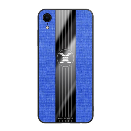 For iPhone XR XINLI Stitching Cloth Texture Shockproof TPU Protective Case(Blue)-garmade.com