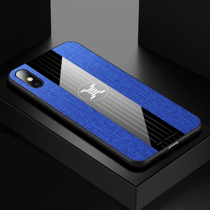 For iPhone X / XS XINLI Stitching Cloth Texture Shockproof TPU Protective Case(Blue)-garmade.com