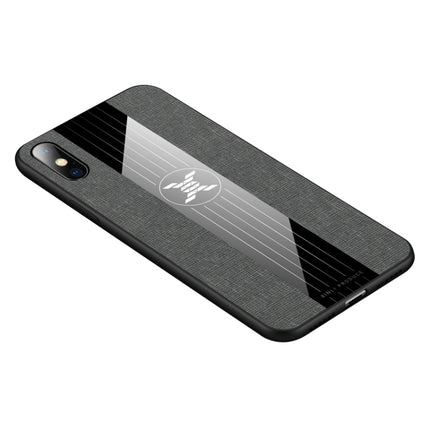 For iPhone XS Max XINLI Stitching Cloth Texture Shockproof TPU Protective Case(Grey)-garmade.com