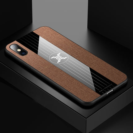 For iPhone XS Max XINLI Stitching Cloth Texture Shockproof TPU Protective Case(Brown)-garmade.com