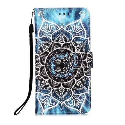 For Samsung Galaxy S21 5G Colored Drawing Pattern Plain Weave Horizontal Flip Leather Case with Holder & Card Slot & Wallet & Lanyard(Undersea Mandala)-garmade.com
