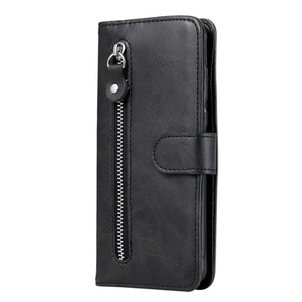 For Samsung Galaxy S21 5G Fashion Calf Texture Zipper Horizontal Flip Leather Case with Holder & Card Slots & Wallet(Black)-garmade.com