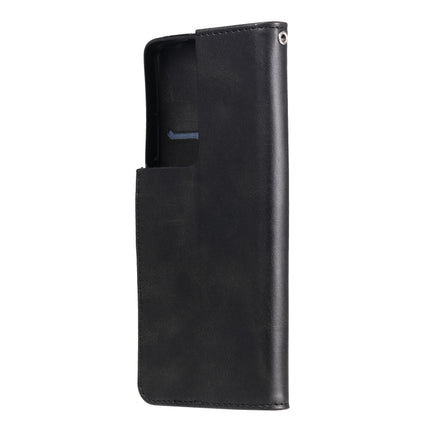 For Samsung Galaxy S21 Ultra 5G Fashion Calf Texture Zipper Horizontal Flip Leather Case with Holder & Card Slots & Wallet(Black)-garmade.com
