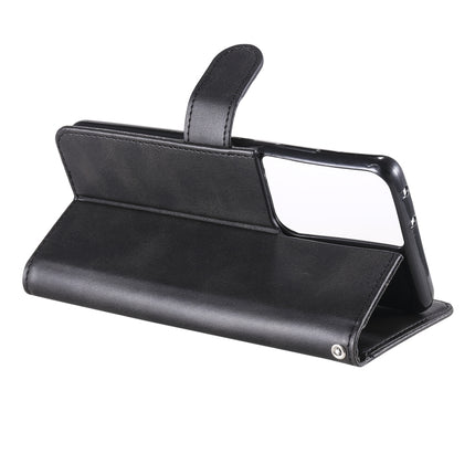 For Samsung Galaxy S21 Ultra 5G Fashion Calf Texture Zipper Horizontal Flip Leather Case with Holder & Card Slots & Wallet(Black)-garmade.com