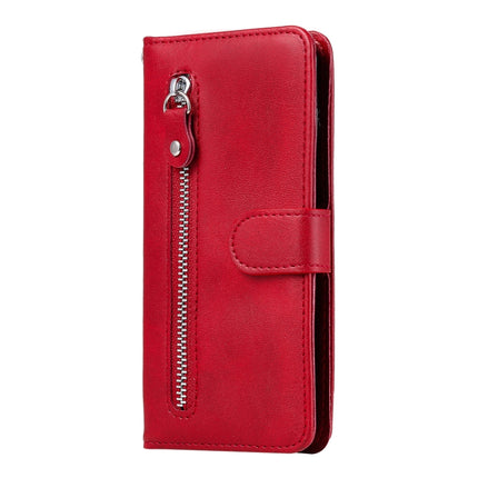 For Samsung Galaxy S21 Ultra 5G Fashion Calf Texture Zipper Horizontal Flip Leather Case with Holder & Card Slots & Wallet(Red)-garmade.com
