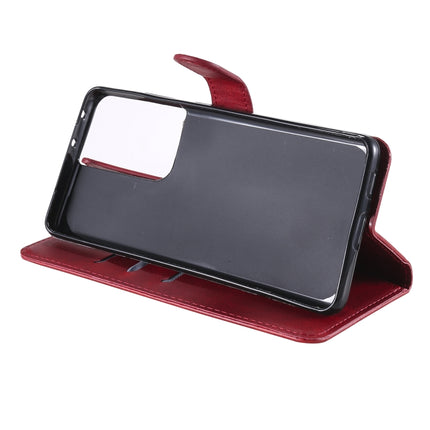 For Samsung Galaxy S21 Ultra 5G Fashion Calf Texture Zipper Horizontal Flip Leather Case with Holder & Card Slots & Wallet(Red)-garmade.com