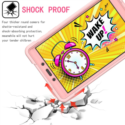 For Samsung Galaxy Tab A 8.0 (2019) T290 Contrast Color Shockproof Robot Silicone + PC Case with Wristband Holder(Rose Gold)-garmade.com