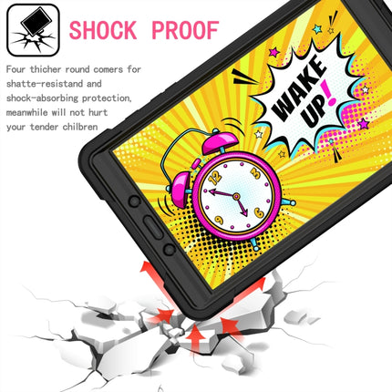 For Samsung Galaxy Tab A 8.0 (2019) T290 Contrast Color Shockproof Robot Silicone + PC Case with Wristband Holder(Black)-garmade.com